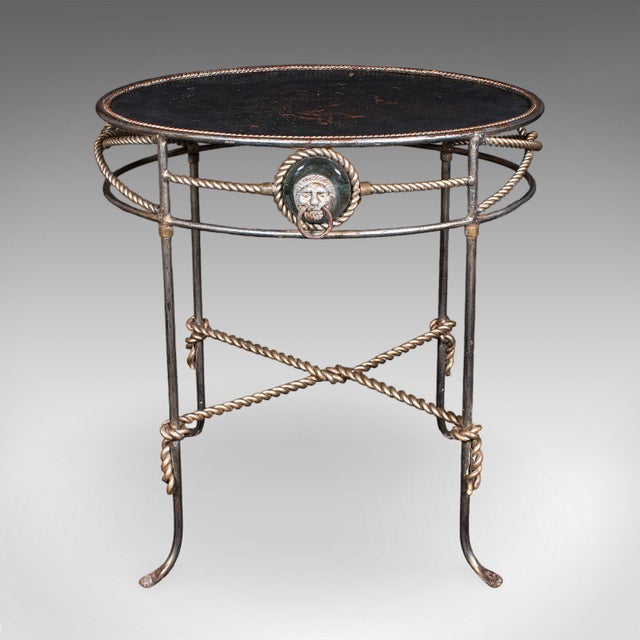 Vintage Oval Garden Table, French Cast Iron, Veranda, Porch, Serving, Occasional For Sale - Image 4 of 12