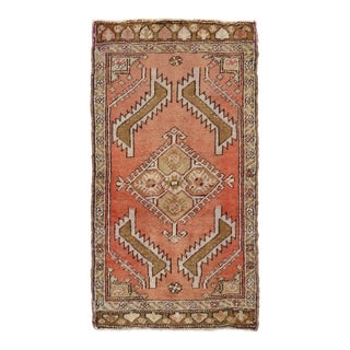 Vintage Turkish Yastik Hand Knotted Wool Rug - 1'7" X 2'11" For Sale