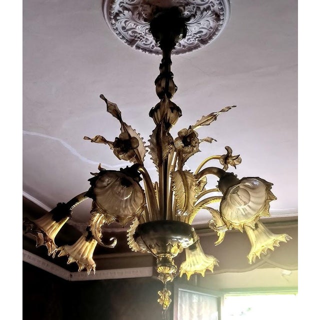 Murano Glass Chandelier, Italy, 1930s For Sale - Image 6 of 6