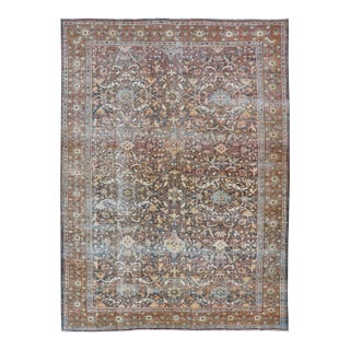Antique Persian Sultanabad Rug With Detailed Allover Botanical Design8'11 X 12'7 For Sale