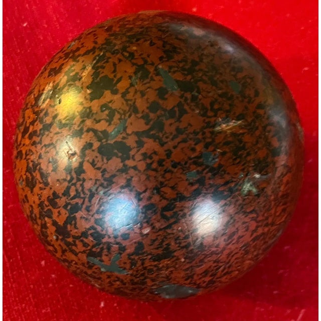 Antique 19th century Victorian composition sphere ball imitating granite or porphyry. Made from one of the early forms of...
