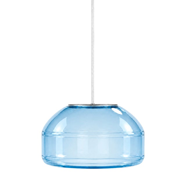 Aqua Blown Glass Pendant Light by Artem Zakharchenko-Halytskyi For Sale