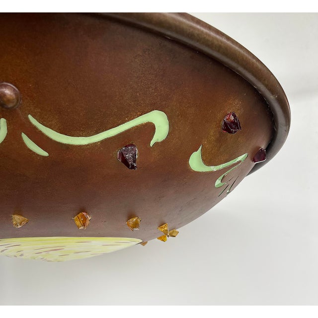 Copper Art Glass Studio Brutalist Fixture Pendant Chandelier For Sale - Image 13 of 15