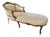 Antique Carved Louis XV Style Chaise Lounge Upholstered in Ivory For Sale