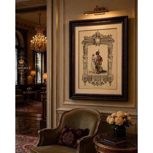 Traditional Achille Devéria, First Empire Court Costume, 1847, Lithograph For Sale - Image 3 of 9
