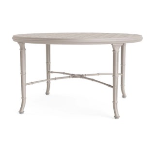 Brown Jordan Calcutta 36" Round Cast Top Chat Table, Dove frame For Sale