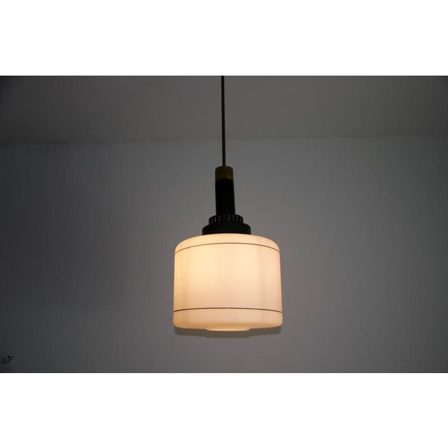 Black Mid-Century Modern Opal Glass Lamp from Stilnovo, Italy, 1960s For Sale - Image 8 of 12