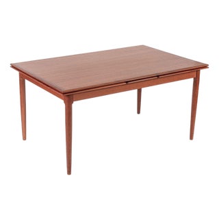 Mid Century Danish Teak Extension Dining Table by Kai Kristiansen (Attr.) For Sale