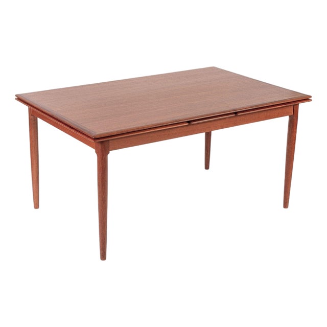 Mid Century Danish Teak Extension Dining Table by Kai Kristiansen (Attr.) For Sale