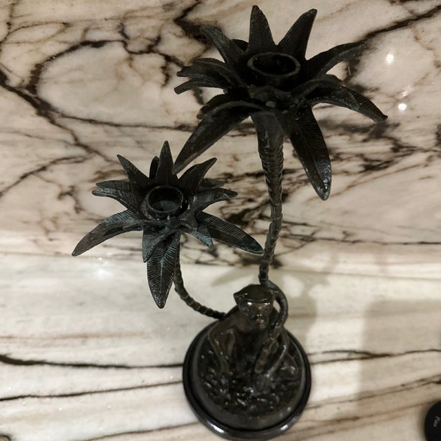 Campaign Brass Monkey Candleholder For Sale - Image 3 of 8