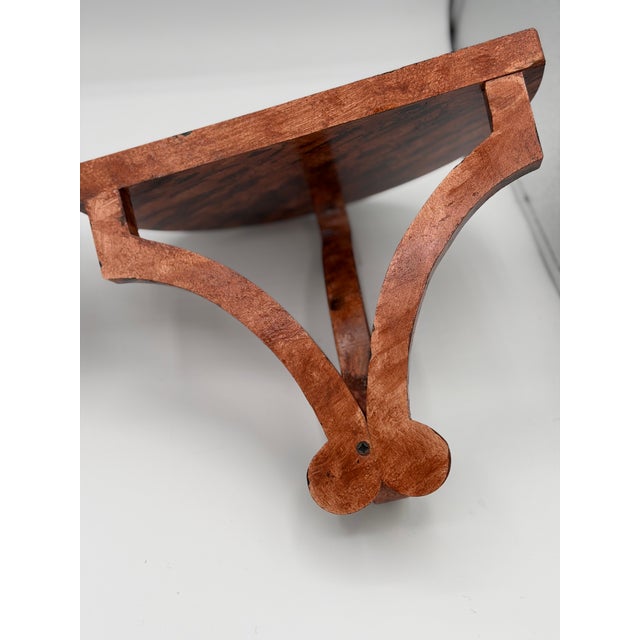 Brown A Pair of Demilune Faux Tortoiseshell Handpainted Wall Brackets or Shelves For Sale - Image 8 of 9