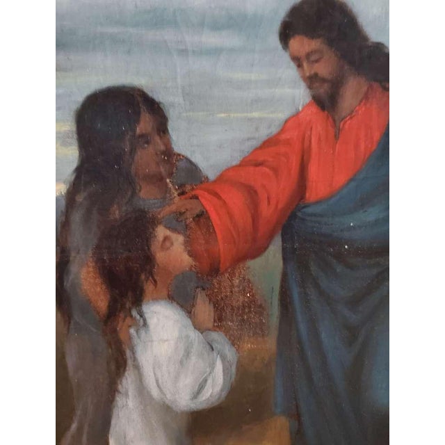 Baroque Christ Blessing a Child, European School Romantic/Nazarene, 19th Century For Sale - Image 3 of 7