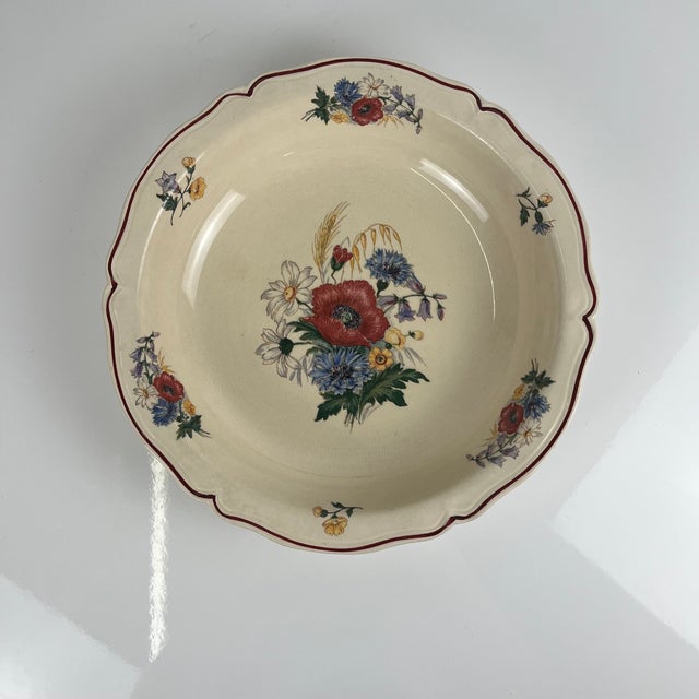 Cream Agreste Saladier Plate Sarreguemines, 1930s For Sale - Image 8 of 8