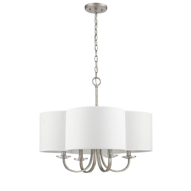 The Quatrefoil 4 Light Chandelier, Aged Silver Chairish