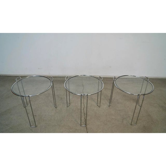 Saporiti 1970’s Saporiti Italian Chrome Nesting Drink Tables - Set of Three For Sale - Image 4 of 13