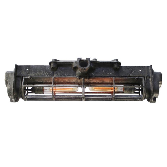 Industrial Vintage Industrial Grey Cast Aluminium Pendant Lamp from Caec, 1948 For Sale - Image 3 of 6