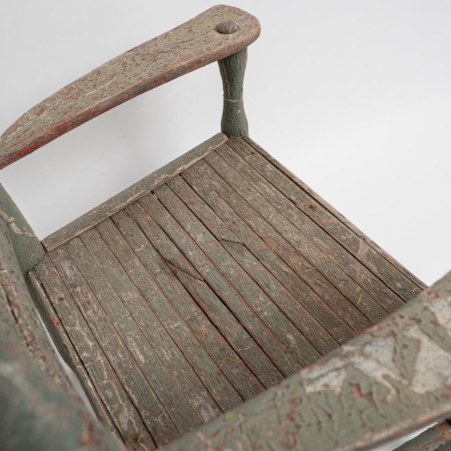 Late 19th Century Hand-Carved & Painted Curule Armchair in Burled Wood Style For Sale - Image 11 of 15