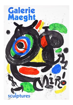Vintage Mirò Exhibition Poster Galerie Maeght - 1970 1970