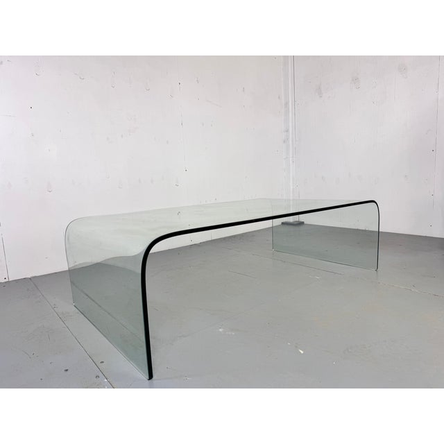 Modern Italian Glass Waterfall Side Table from Fiam, 1980s For Sale - Image 10 of 10
