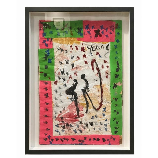 Purvis Young 1990 Mixed Media Painting Framed, Signed, 36.50” X 26” For Sale - Image 9 of 9