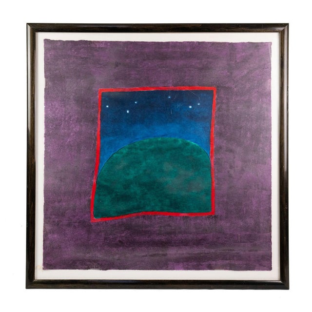 Wood Original Signed Carol Summers 'In Memory of Bob Kutak' Woodcut Print For Sale - Image 7 of 8