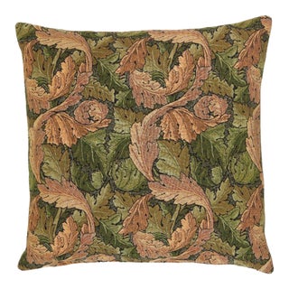 Acanthus Leaf Gold Tapestry Cushion With Feather Filler - 55x55cm (22"x22") For Sale