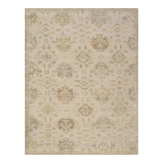 Oushak Wool Beige Area Rug, 8' 1'' X 9'11'' For Sale