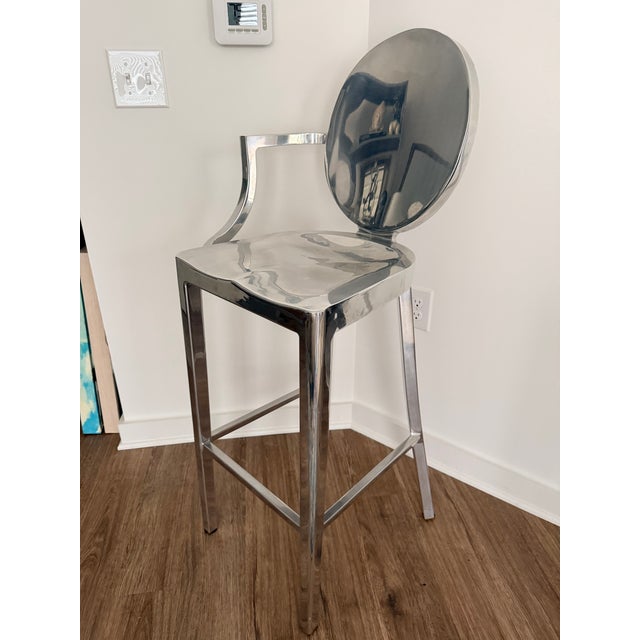 One Armed Aluminum Kong Bar Stools (Pair) by Philippe Starck for Emeco For Sale - Image 10 of 15