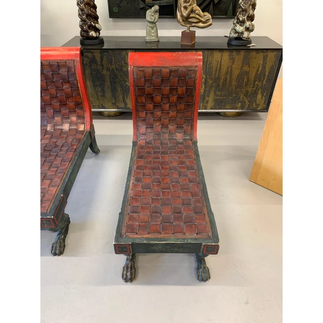 Egyptian Revival Chaises - A Pair For Sale - Image 9 of 13