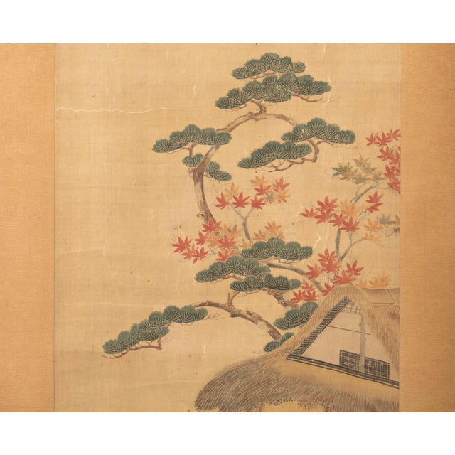 Early 20th Century Meiji Era Japanese Painted Silk Scroll Inspired by "The Tale of Genji" Story For Sale - Image 5 of 12