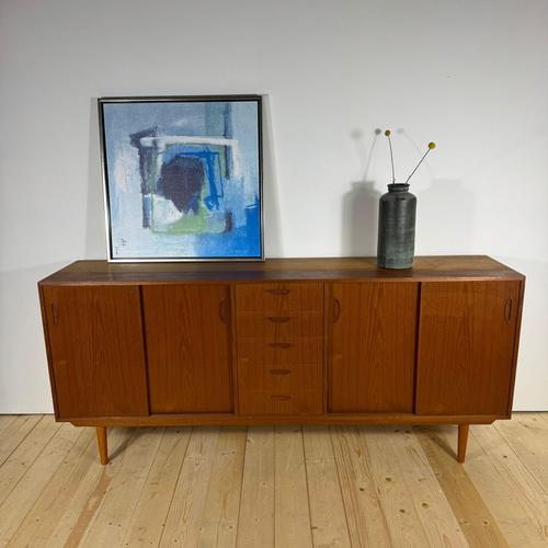 Mid-Century Modern Danish Teak Sideboard with Drawers and Sliding Doors, 1960s For Sale - Image 6 of 9