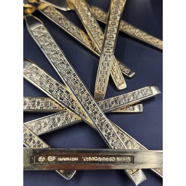 Vintage Gold Electroplate "Trocadero" Hostess & Serving Flatware- 53 Piece Collection For Sale - Image 11 of 18
