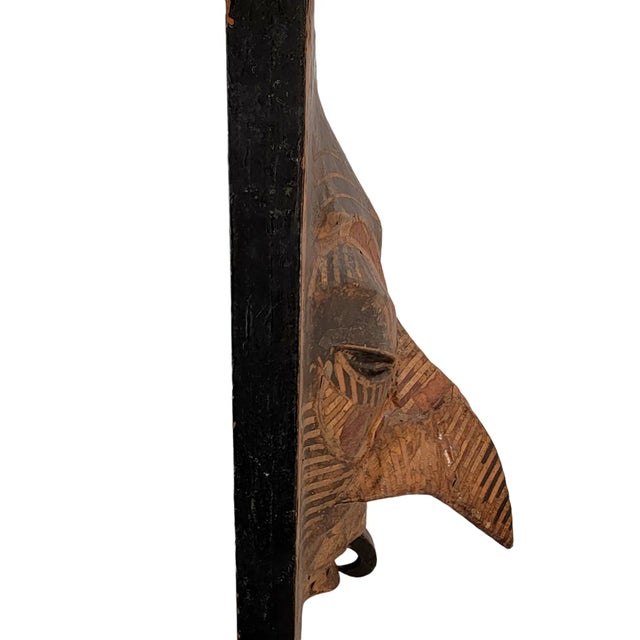 Hand Made Paper Mache Tribal Bird Mask Sculpture Folk Art For Sale - Image 10 of 13