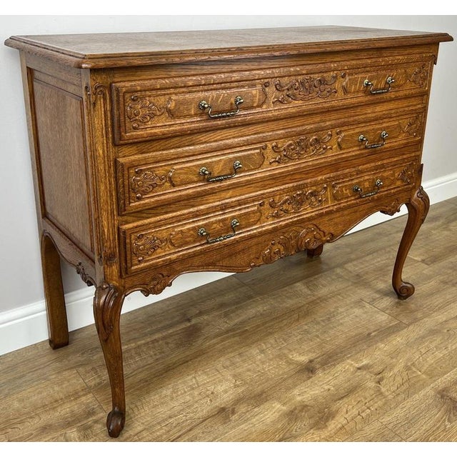 Vintage Louis French Oak Chest of Drawers For Sale - Image 4 of 13