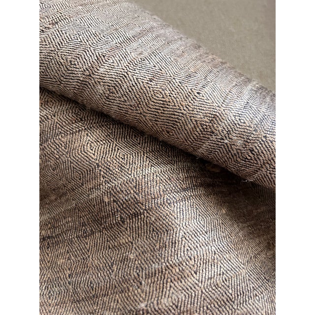 1990s Vintage Raw Natural Handmade Tussar Silk Fringed Throw, India For Sale - Image 5 of 12