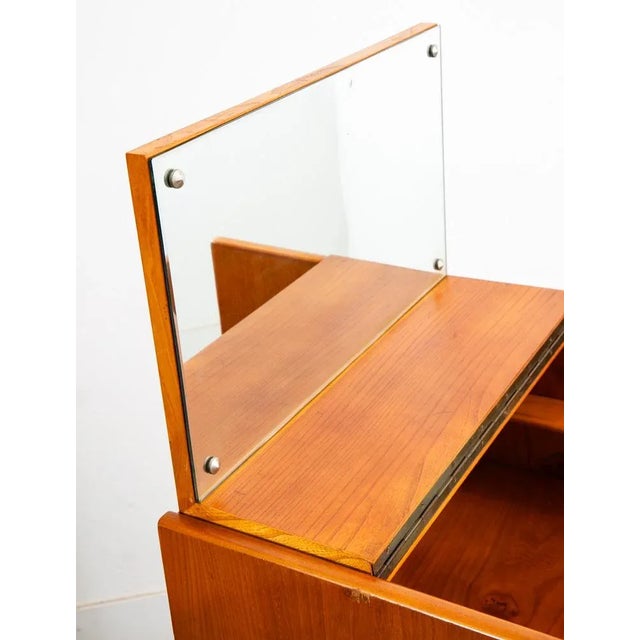 1960s Mid Century Danish Modern Desk Vanity Office Wood 5 Drawers Denmark Mirror MCM For Sale In Sacramento - Image 6 of 12
