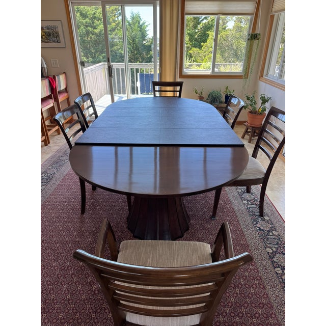 Modern Stickley Split Base Pedestal Table For Sale - Image 3 of 10