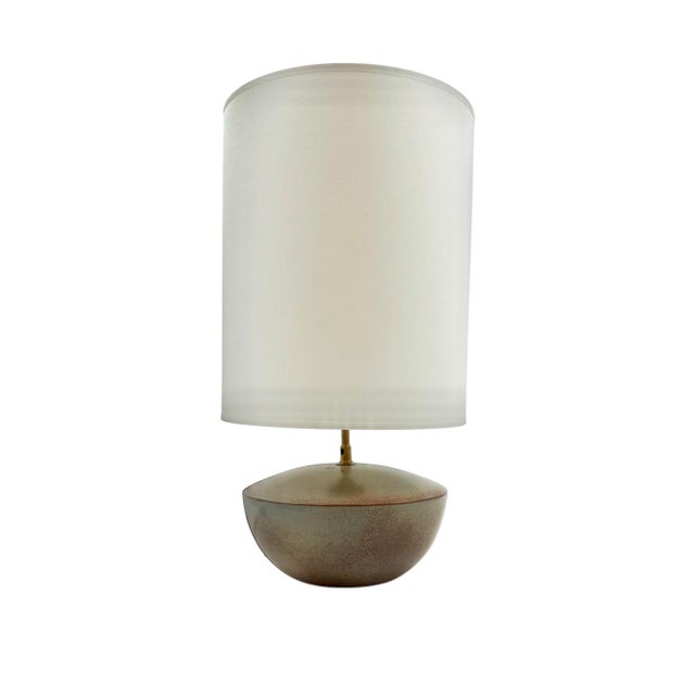 Mid-Century Modern Green Ceramic Lamp Base from Alain di Bin, France, 1960s For Sale - Image 6 of 17