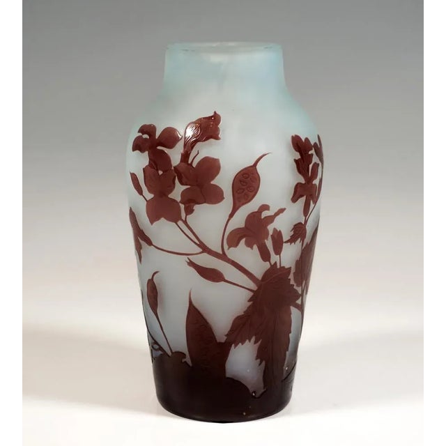 1920s Art Nouveau Style Cameo Vase with Annual Honesty Decor from Emile Gallé, France, 1920s For Sale - Image 5 of 9