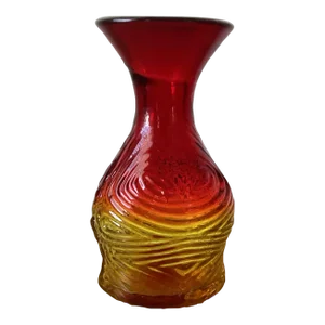 Mid Century Modern Blenko Attributed Tangerine Myers Textured Design Vase