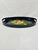 Wood Vintage Hand-Painted Black Lacquer Oval Tole Serving Tray With Citrus Fruit For Sale - Image 7 of 11