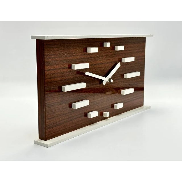 Metal Mid-Century German Clock from Glashütte, 1970s For Sale - Image 7 of 13