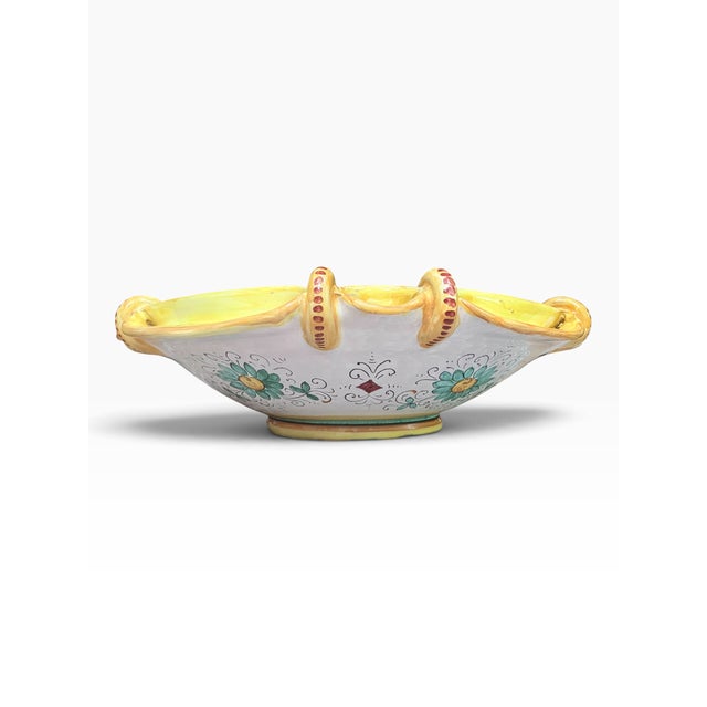 Deruta Vintage Sberna Deruta Raffaellesco Sculptural Maiolica Centerpiece Bowl For Sale - Image 4 of 11