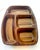 Vintage divided stoneware catchall tray featuring a rich amber-brown glaze and striking embossed geometric design. This...