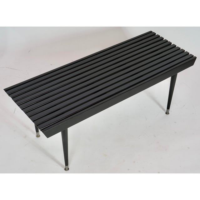 George Nelson 1960s Mid Century Modern Walnut Slatted Table/Bench in the Style of George Nelson For Sale - Image 4 of 9