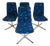 Danish Swivel Dining Chairs in Flower Power Fabric, 1960s) Set of 4 For Sale