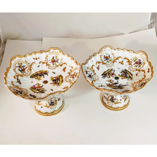 19th Century Meissen Porcelain Compotes Bowls Pair For Sale - Image 12 of 13