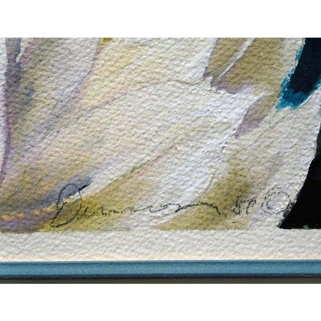 Paper Nancy Denison "Untitled"Original Watercolor & Pastel Painting/Drawing of Flowers For Sale - Image 7 of 7
