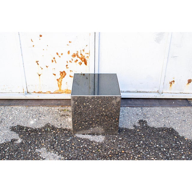 Space Age Coffee Table in Steel and Mirror, 1970s For Sale - Image 3 of 5