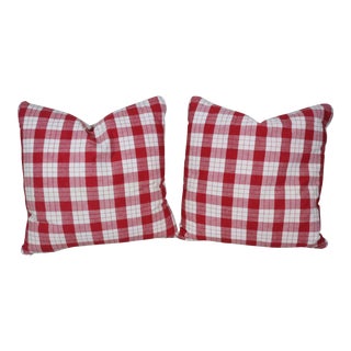 French Antique Linen Homespun Pillows - a Pair For Sale